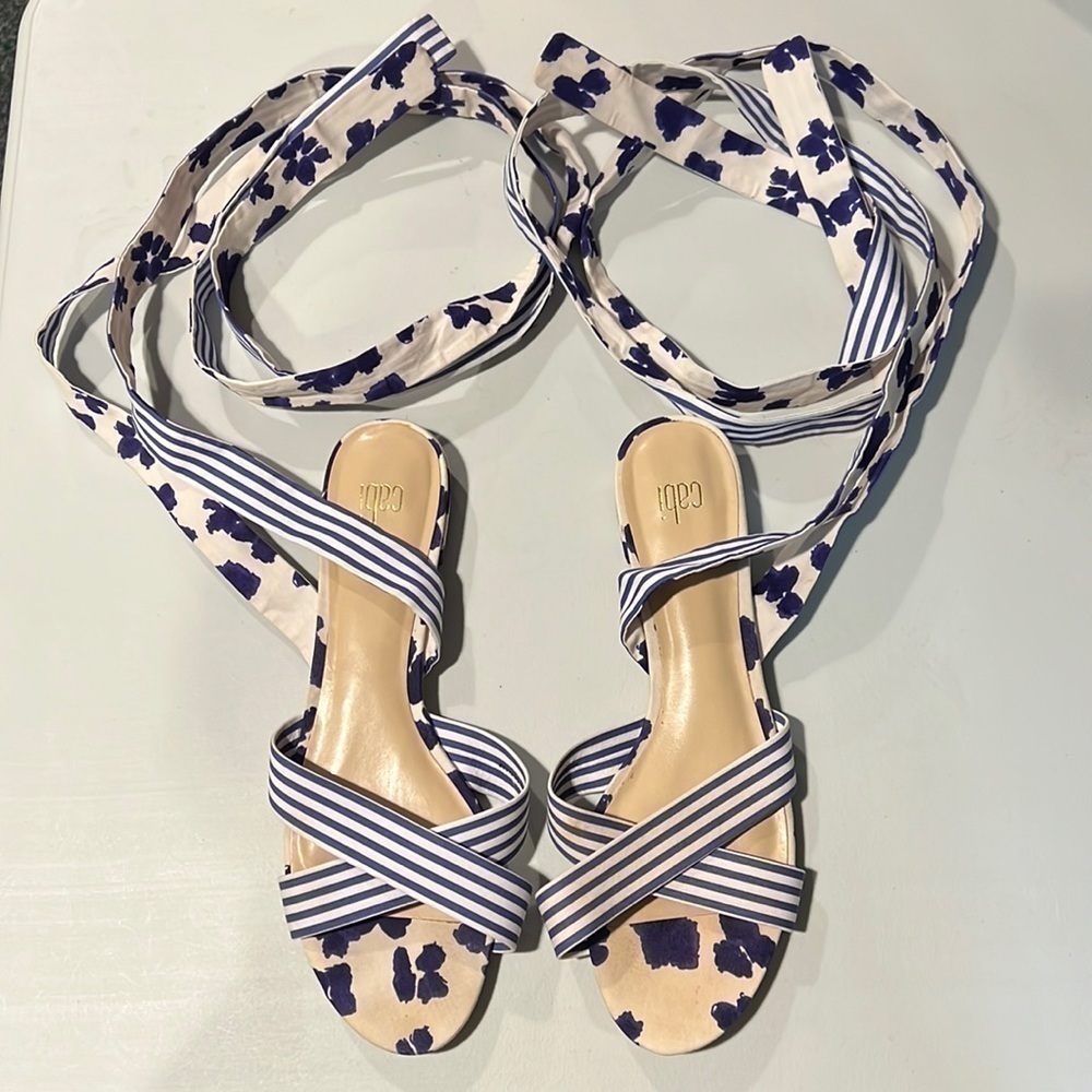 CABI Watercolor Tied Up Sandal, Size 10